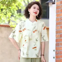 线下门店！门店2&69!中国风设计盘口立领短袖小衫ZJ314