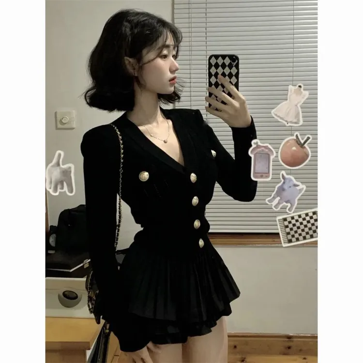 小香风上衣外套+高腰a字半身裙女名媛气质套装2025春季新款两件套