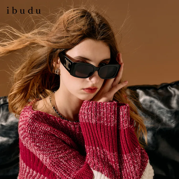 三彩ibudu2025冬季新款条纹针织衫一字领毛衫套头宽松女