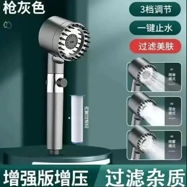 【9·9亓】双涡轮增压超强加压大淋浴莲蓬头家用浴室洗澡喷头S商品图