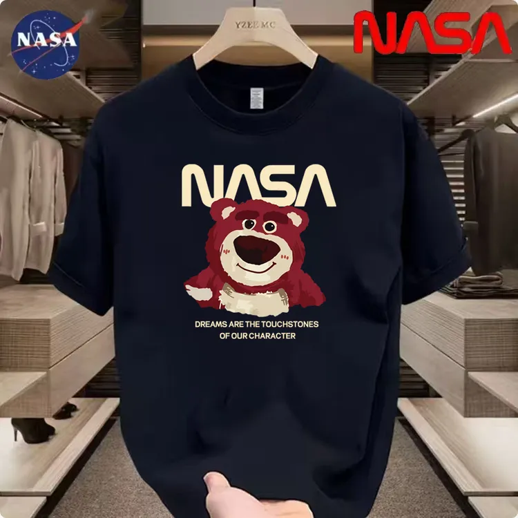 NASA联名纯棉夏季圆领短袖T恤微宽松时尚男女同款休闲百搭05