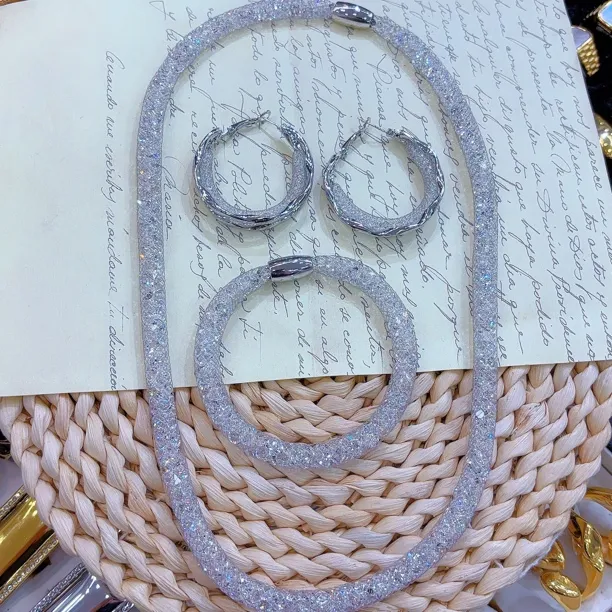 铜合金项链 时尚爆款套装503-27-1百搭复古素款精美简约素圈清新·