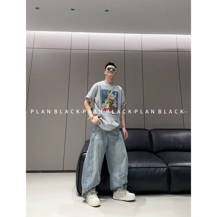 RICH陈发财【大力水手Ⅲ】复古美式潮牌印花T恤小领口男女款6750