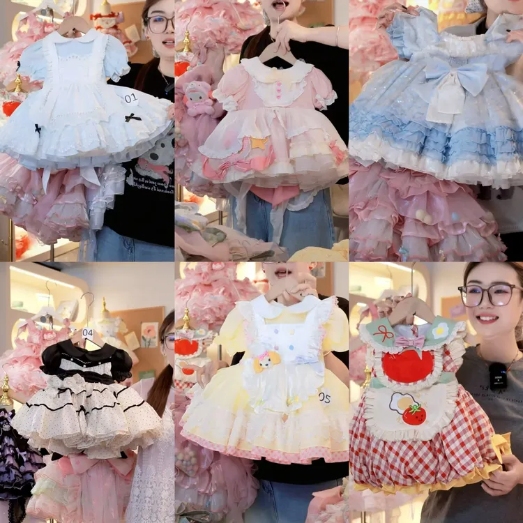 【短袖款】洛丽塔女宝礼服连衣裙儿童女宝周岁夏季甜美裙子春夏裙.