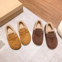 【品牌】毛毛鞋女秋冬外穿一脚蹬羊羔毛豆豆鞋内增高加绒棉鞋853-6