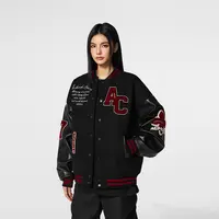 【宋松专属】美式复古撞色棒球服外套毛巾绣新款飞行员夹克潮