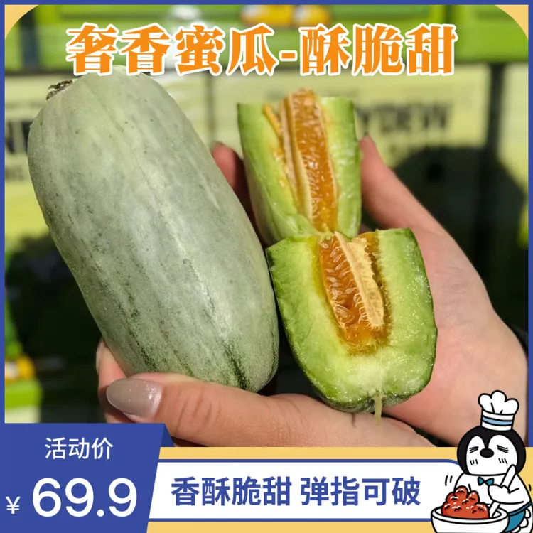 【晶晶专属】奢香蜜瓜新品种手提礼盒装净重3.8斤顺丰京东南京仓