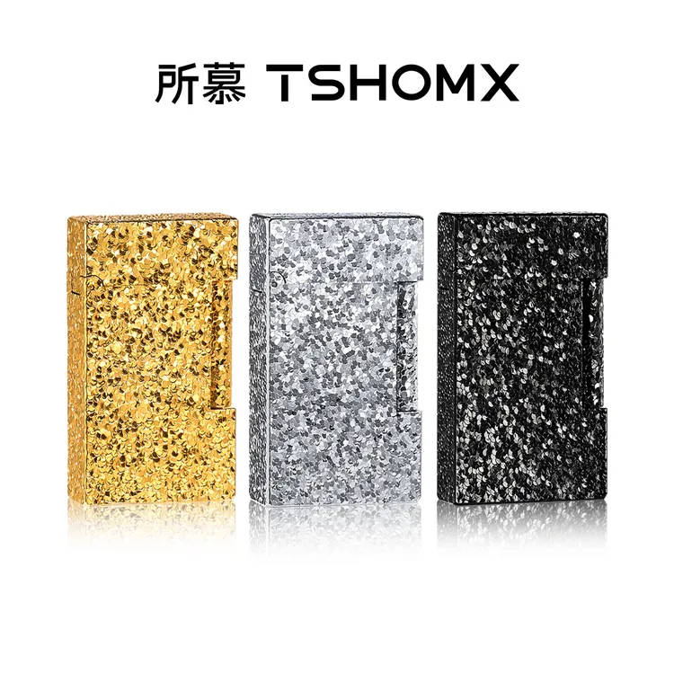TSHOMX【碎冰】新款碎碎冰五面手工锤纹黄铜朗声打火机送男生礼物商品图