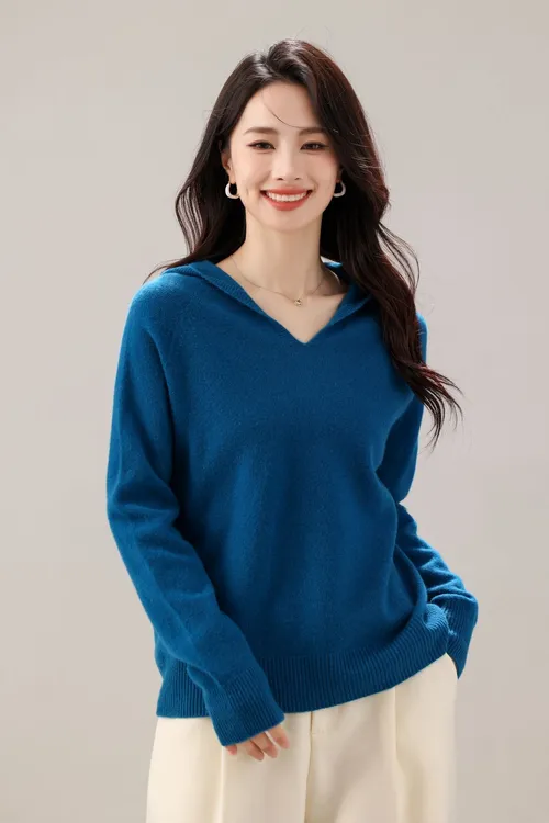 MusleyQueen连帽100纯羊毛衫毛衣美丽诺羊毛羊毛衫YM08-707