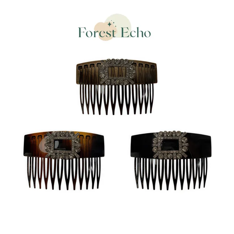 Forest Echo 上新 东大门 气质百搭闪亮方钻倒插梳发饰发卡02