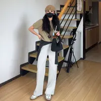 小个子150夏季新款月光灰撞色皮牌设计腰带窄版时尚直筒牛仔裤