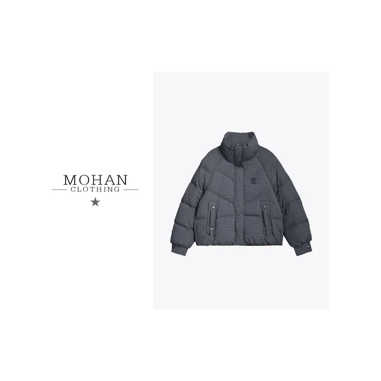 【MOHAN/墨含】高级格纹立领鹅绒服保暖面包服女深圳大姐夫PHB2588