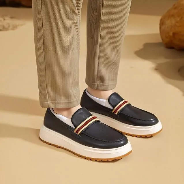 单鞋一脚蹬百搭厚底休闲舒适豆豆鞋简约乐福鞋