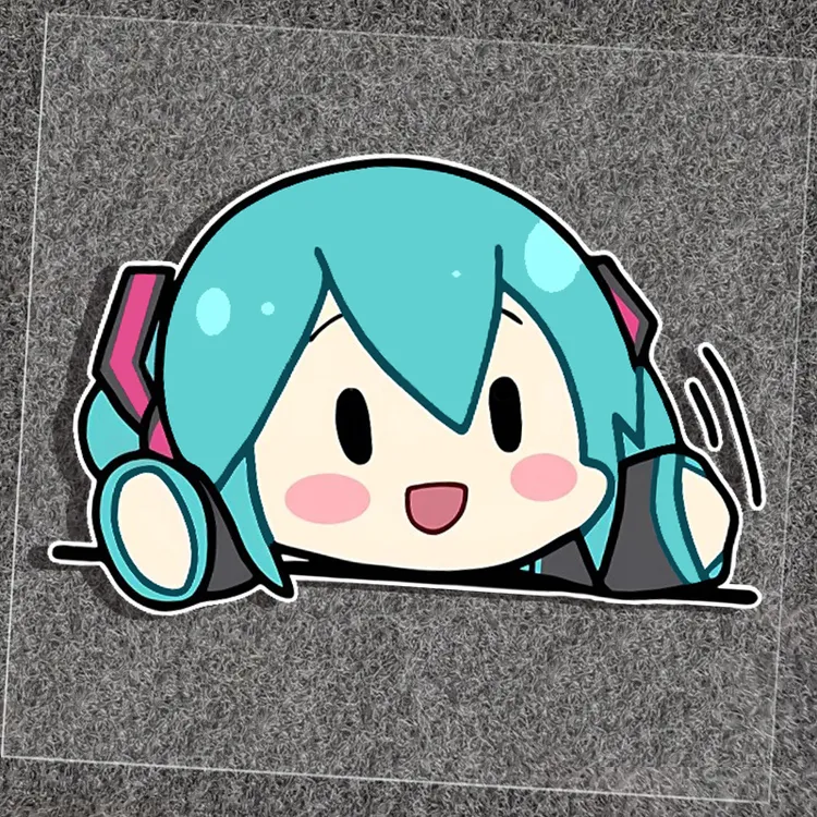 初音未来MIKU松弛感动漫反光卡通汽车贴纸个性装饰电动车ipad贴纸