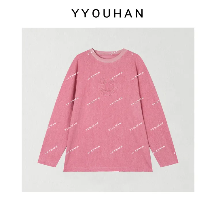 YYOUHAN 2025新款【秋至】小众设计笑脸圆领宽松休闲卫衣 2508C4983