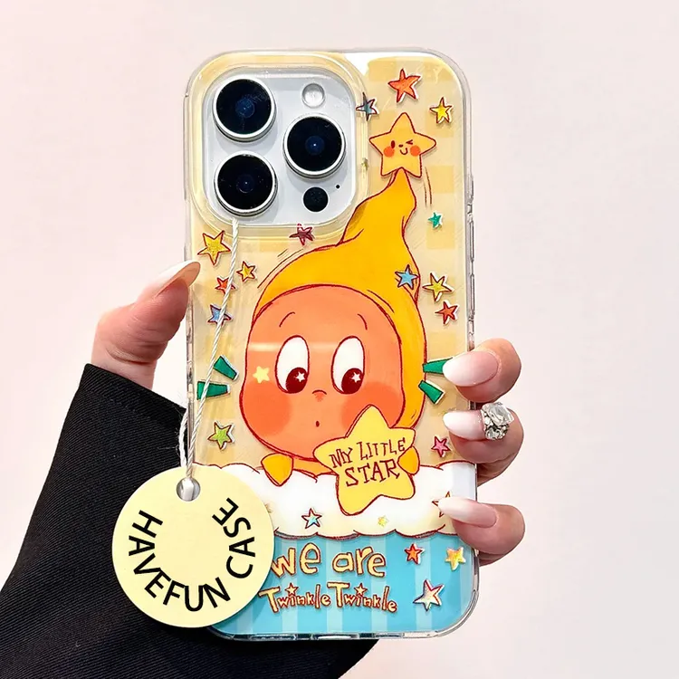 卡通星星人插画适用苹果13/15/16手机壳iPhone14华为vivo小米oppo