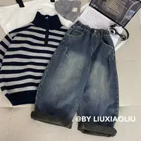 杭州六小六正版BY LIUXIAOLIU秋冬季儿童加绒牛仔裤17642