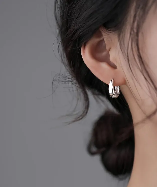 合金耳饰 免摘耳扣女高级感素圈耳环养耳洞冷淡高智感耳钉耳饰