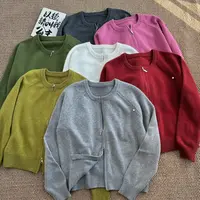 ［家淇定制］新款韩版百搭修身显瘦女时尚双开拉链针织长袖开衫6945