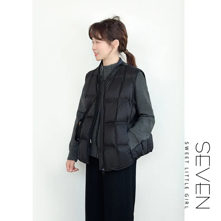 暖宝宝⑦七七146小个子冬季保暖90白鸭绒羽绒马甲女新款马夹小美说