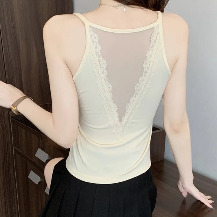 秋季磨毛吊带背心女内搭带胸垫保暖美背内衣打底外穿修身抹胸上衣