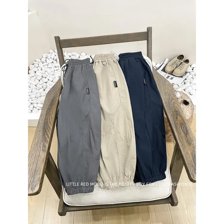 【现现】童装男童简约百搭裤子2025夏季新款儿童休闲裤MMK822046