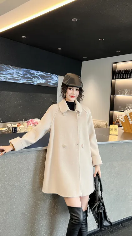 25秋冬韩版加厚时尚冬季毛呢羊绒外套中长款气质双面羊毛大衣洋气