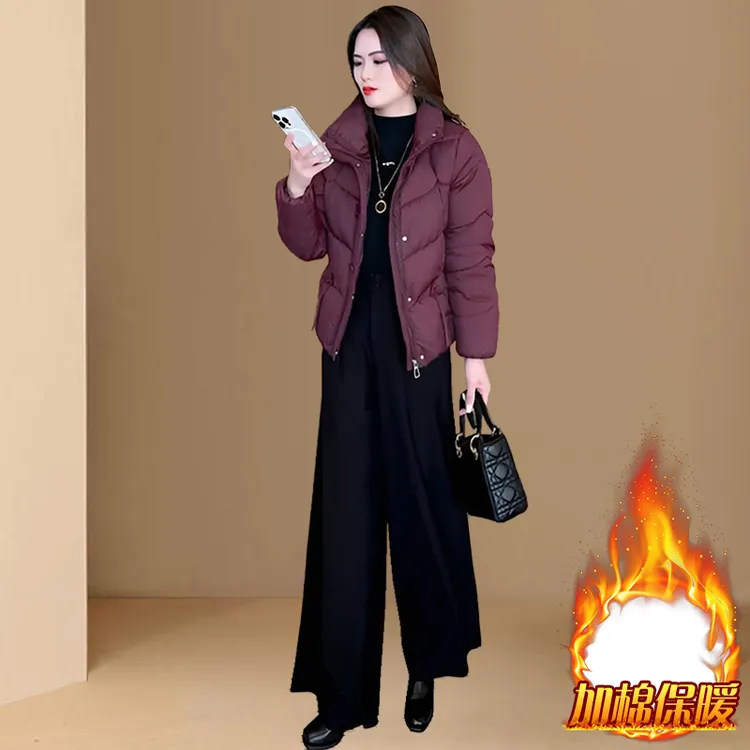 时尚休闲短款气质棉服女2025年冬季新款洋气显瘦加棉保暖棉袄外套