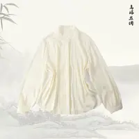 【 白檀 】品牌新款法式花边木耳立领简约长袖衬衫516115