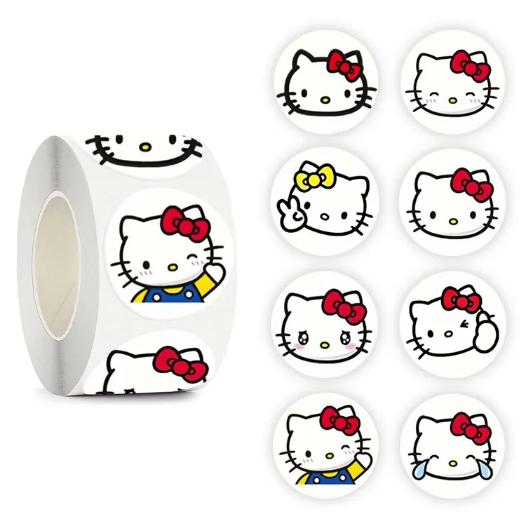 500贴/卷HelloKitty凯蒂猫表情包贴纸可爱少女手账奖励礼品装饰贴
