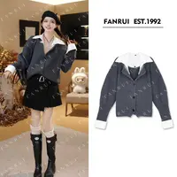FANRUI/泛芮「素时纪」假两件高级感光气质百搭减龄针织上衣B18402