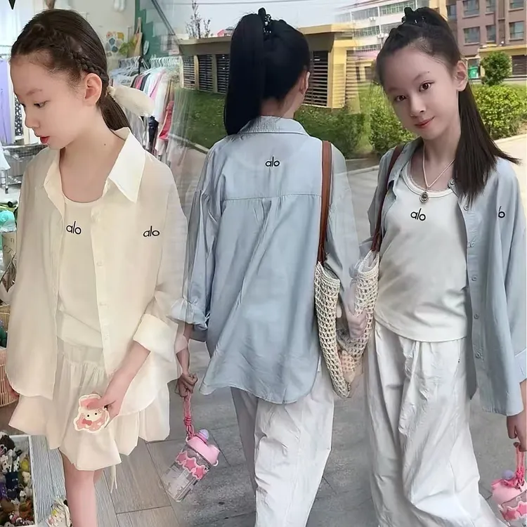 女童2025新款夏季天丝衬衫外套儿童时髦洋气清新上衣防晒服空调衣