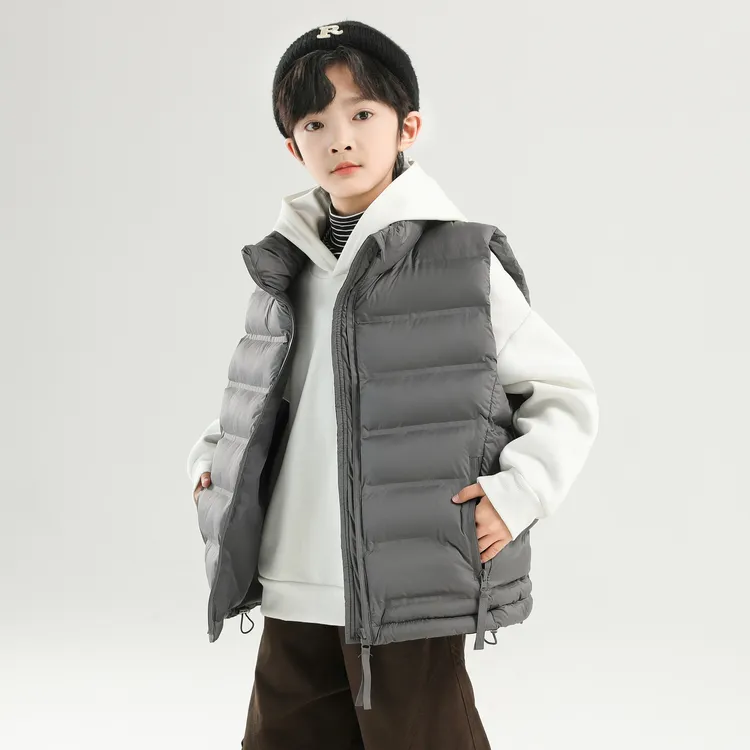 男童马甲冬款2025新款儿童冬装坎肩青少年男孩秋季帅气手塞棉背心