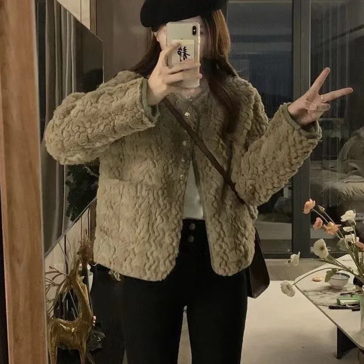 2025韩版气质外套女款秋冬季新款小香风洋气时髦宽松显瘦长袖上衣