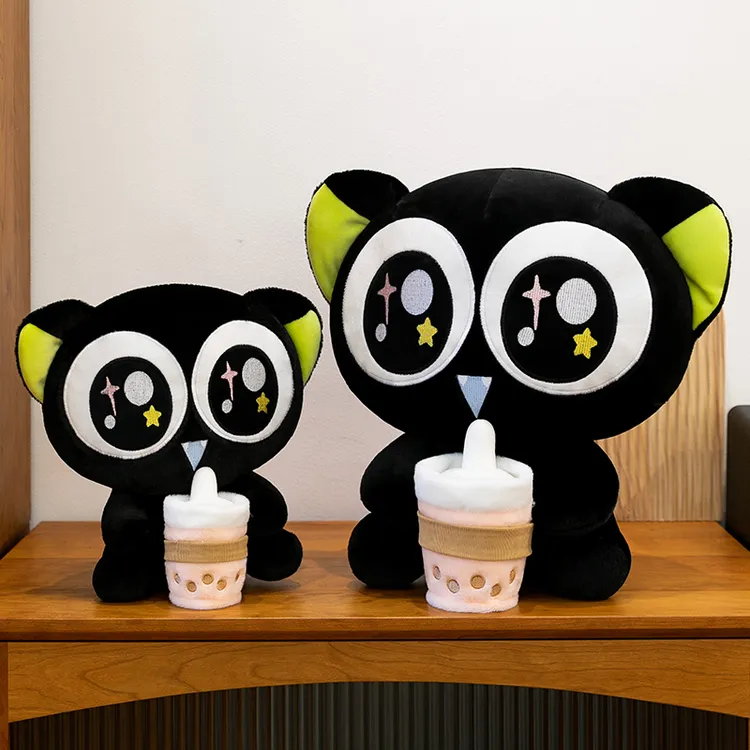 罗小黑奶茶毛绒玩具公仔可爱表情卡通玩具送生日礼物周边玩偶动漫