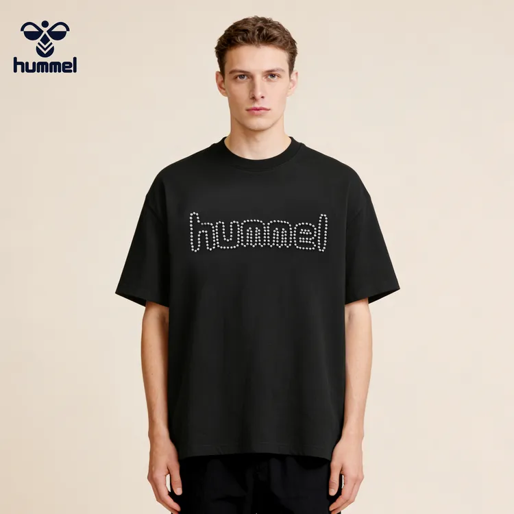 HUMMEL夏季新款男士凉感透气字母印花简约潮流短袖T恤商品图