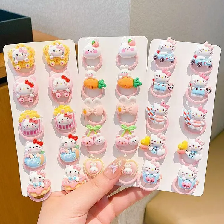 儿童不伤发小兔子橡皮筋可爱卡通树脂婴儿扎头发发圈拇指女童发绳