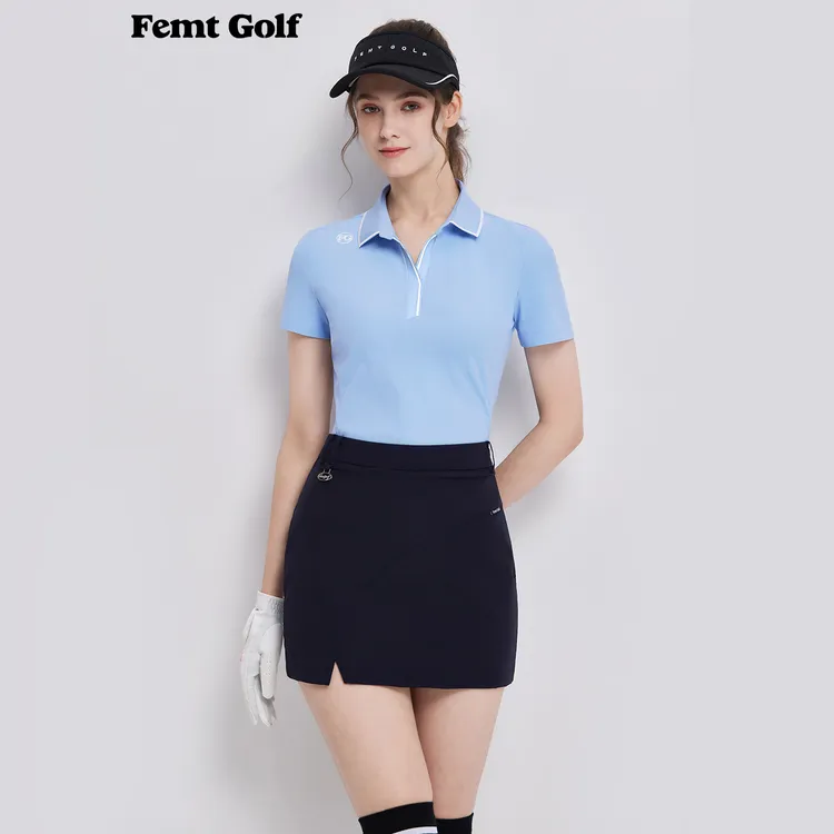 2026夏季高尔夫女装短袖翻领polo衫修身显瘦女透气弹力休闲运动