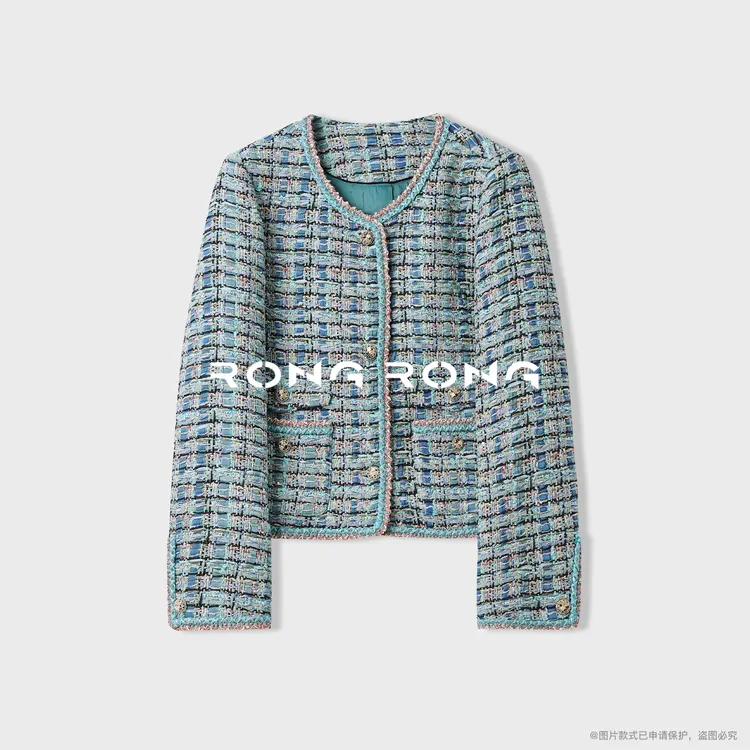 溶溶【星河缀梦】RONGRONG 混色粗花呢法式复古小香风外套SC548105