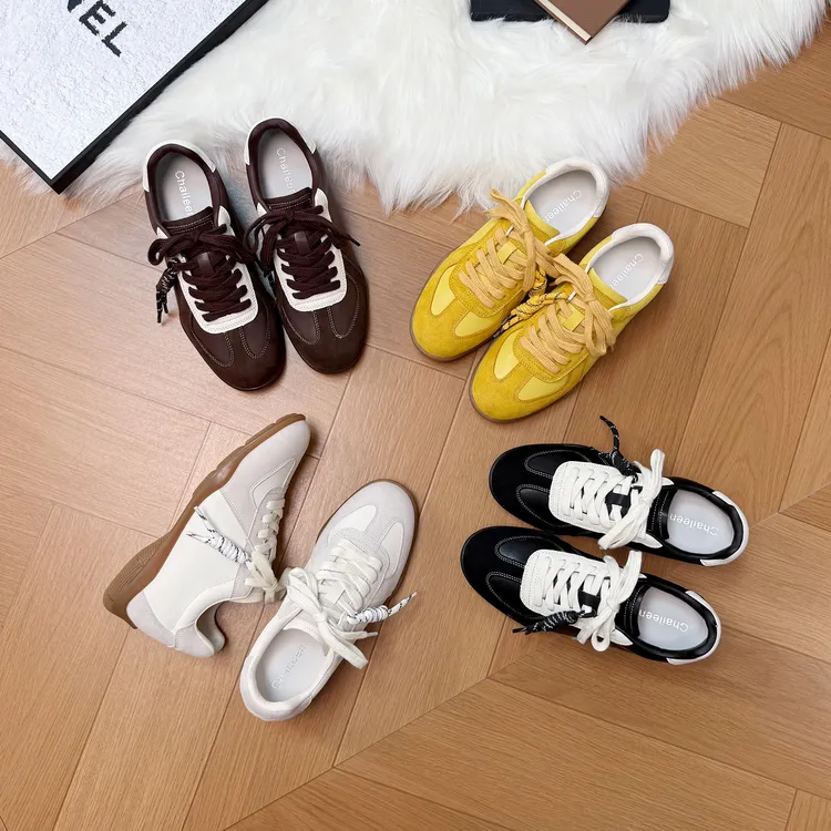 内增高6cm复古德训鞋女2025秋季新款运动小白鞋女透气休闲板鞋女