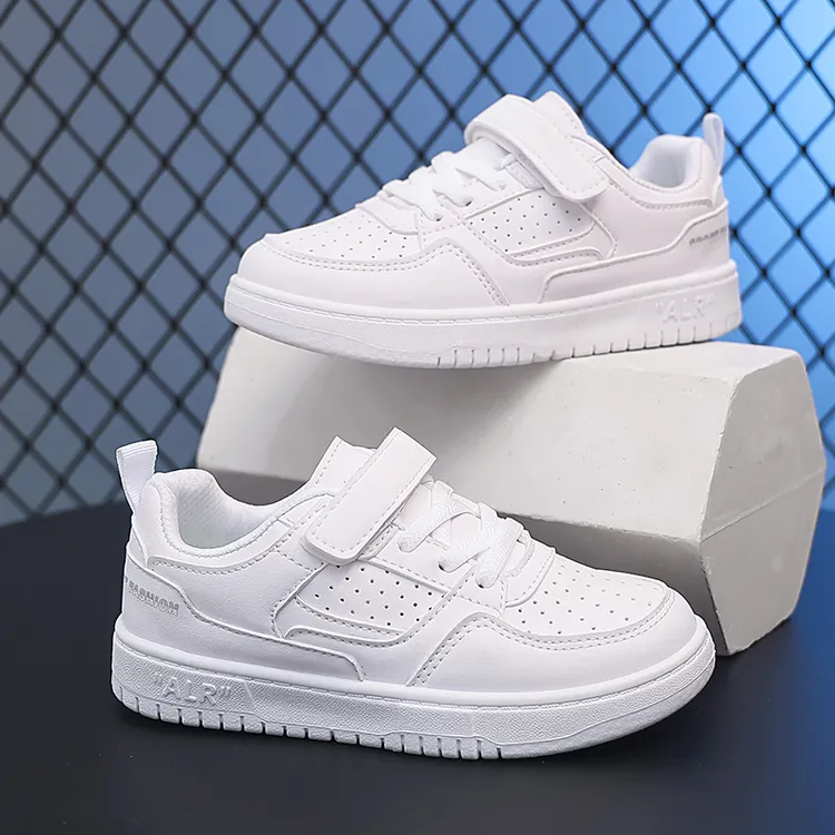 儿童小白鞋2025夏季新款透气单网女童运动鞋男童白色板鞋中大童