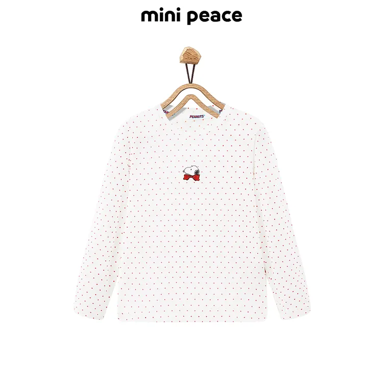 【专柜同款】MINIPEACE×史努比联名女童长袖T恤波点夏装打底衫新