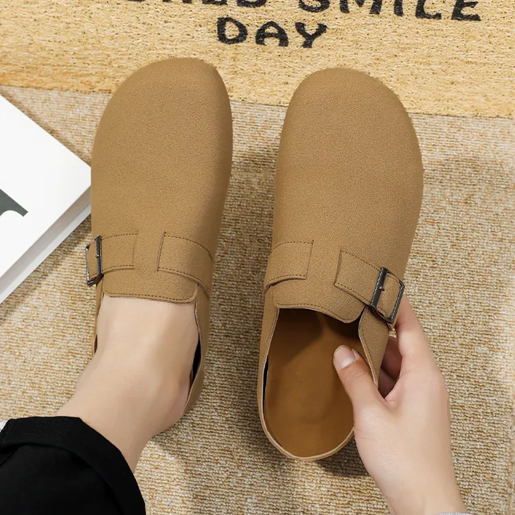 包头勃肯鞋男鞋2025秋季爆款软底套脚包头沙滩鞋青少年踩屎感潮鞋