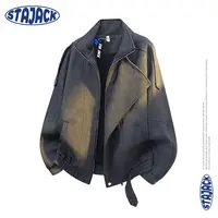 STA JACK美式设计感拼接夹克男潮牌宽松休闲老钱风工装结构外套