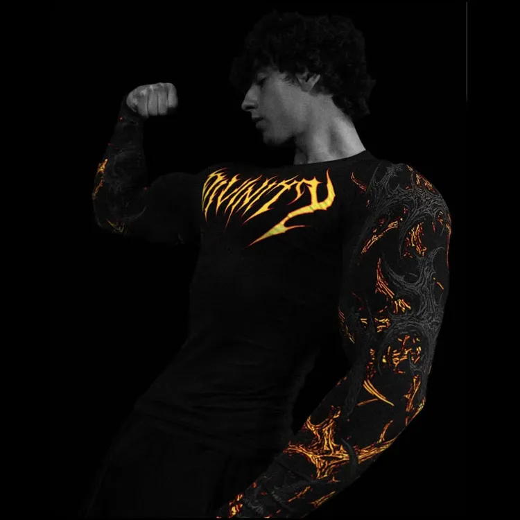 Breathedivinity 毒液炼狱速干长袖健身运动塑性紧身衣男女同款潮