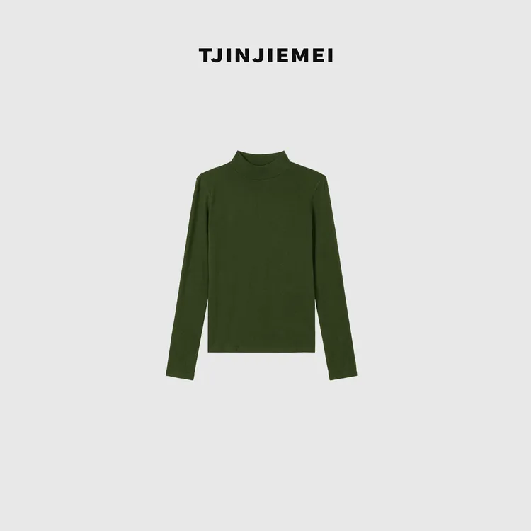 T井姐妹【半高领】设计感棉山羊绒混纺精致百搭T恤TX2509-QD0828