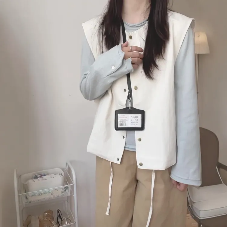 复古风马甲内搭套装女秋季新款宽松显瘦韩版马甲+慵懒百搭打底衫