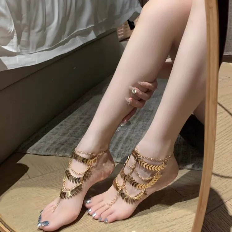 合金脚链 复古西域流苏女异域风情时尚敦煌cos宫廷风仙女足饰ins