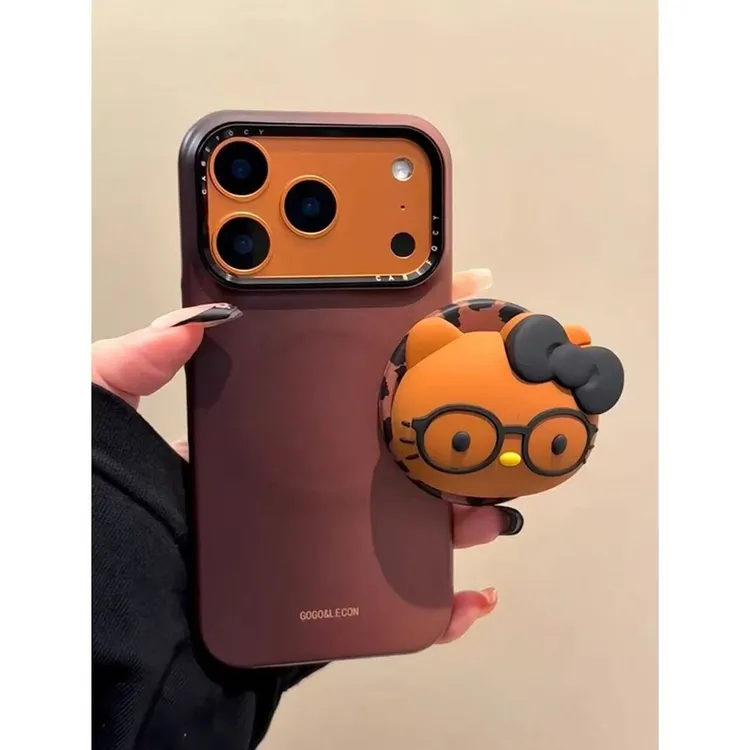 黑皮KT适用苹果iphone17promax小众渐变16pro磁吸15支架14ins