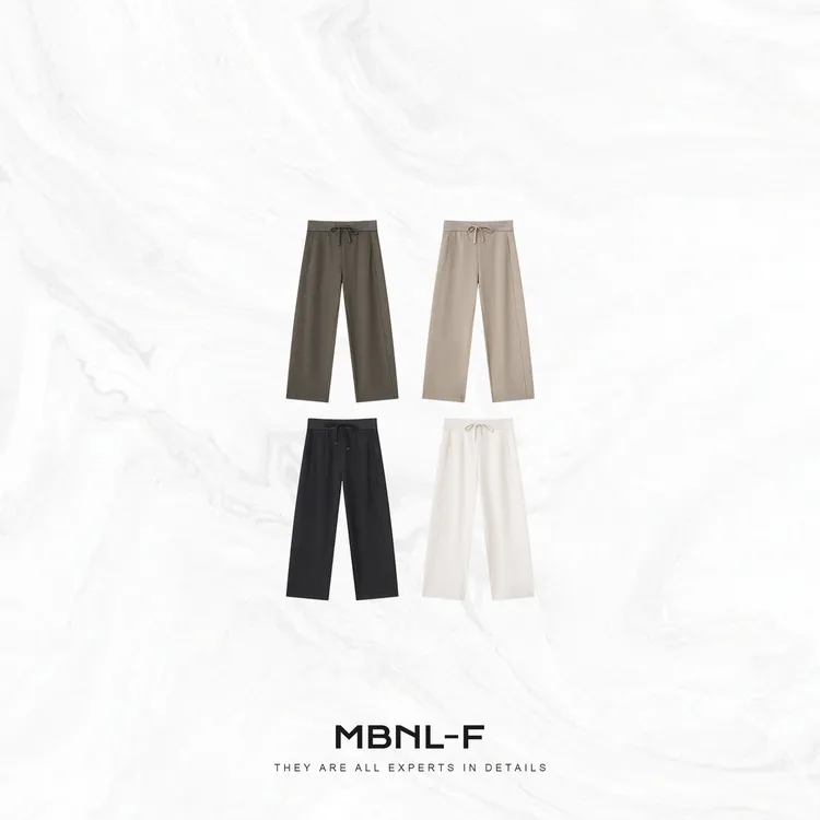 MBNL-F“奶芙裤” 桑蚕丝绵羊毛天丝定织休闲阔腿裤 秦磊XM-XKZ6635